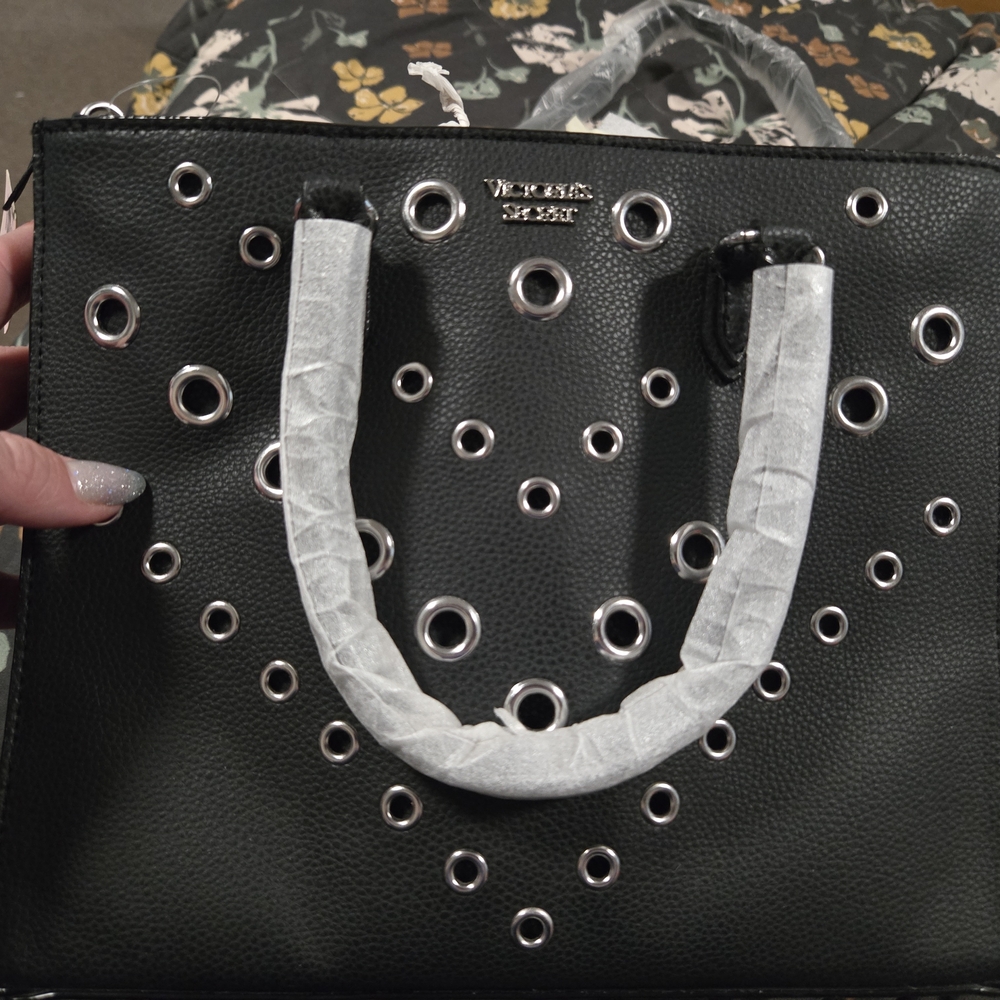 Victoria's Secret Black Eyelet Satchel